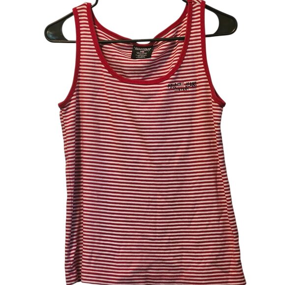 Polo Jeans Co. Ralph Lauren Size L Women's Sleeveless White and Red Striped Tank - Picture 1 of 3